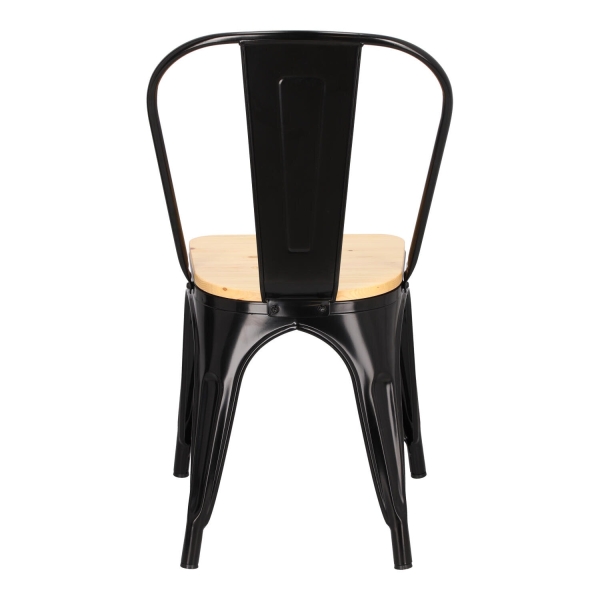 Krzesło Paris Wood czarne sosnanaturalna - D2 DESIGN
