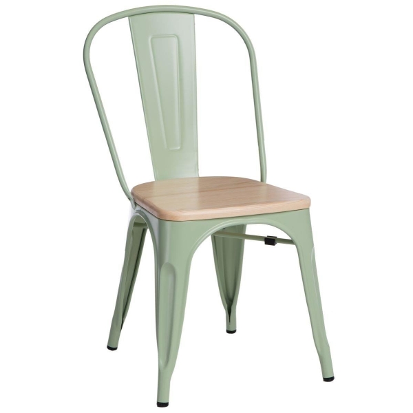 Krzesło Paris Wood zielone sosna naturalna - D2 DESIGN