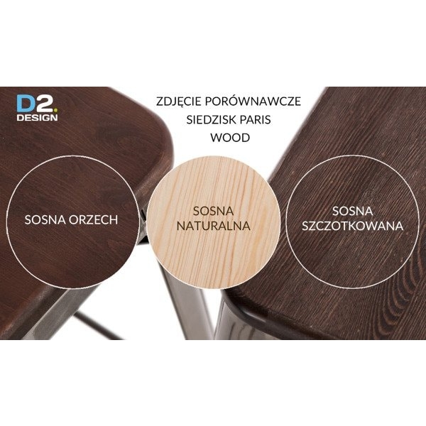Krzesło Paris Wood zielone sosna naturalna - D2 DESIGN