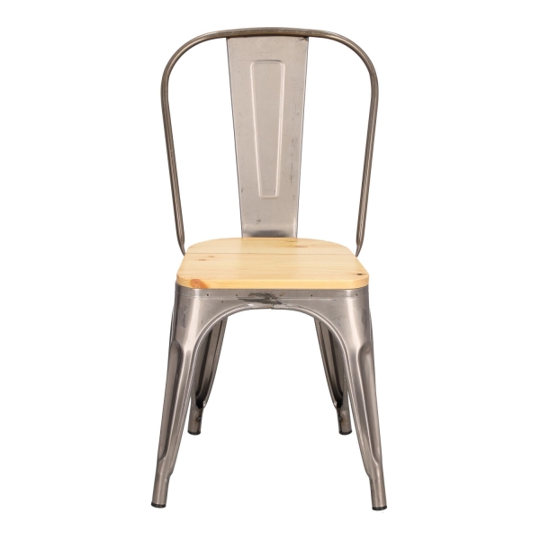 Krzesło Paris Wood metaliczne sosna naturalna - D2 DESIGN