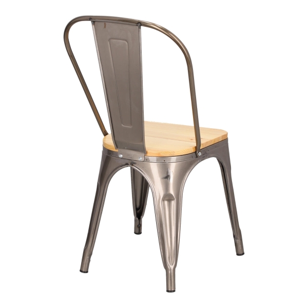 Krzesło Paris Wood metaliczne sosna naturalna - D2 DESIGN
