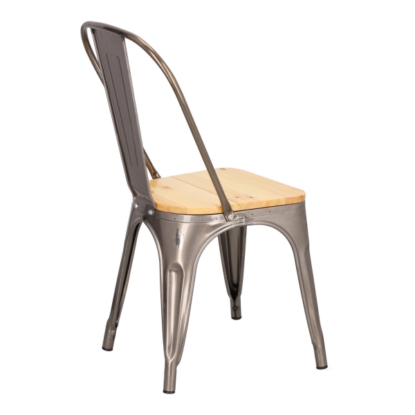 Krzesło Paris Wood metaliczne sosna naturalna - D2 DESIGN