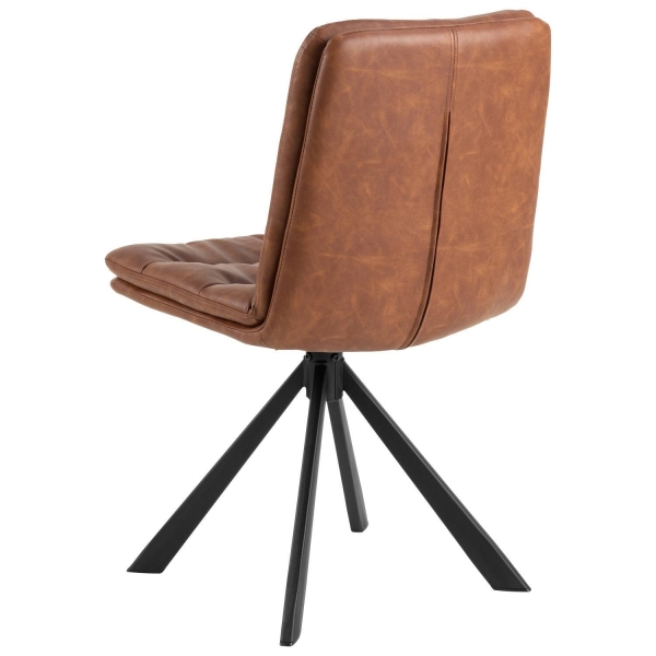 Krzesło Dean obrotowe retro brandy PU - ACTONA