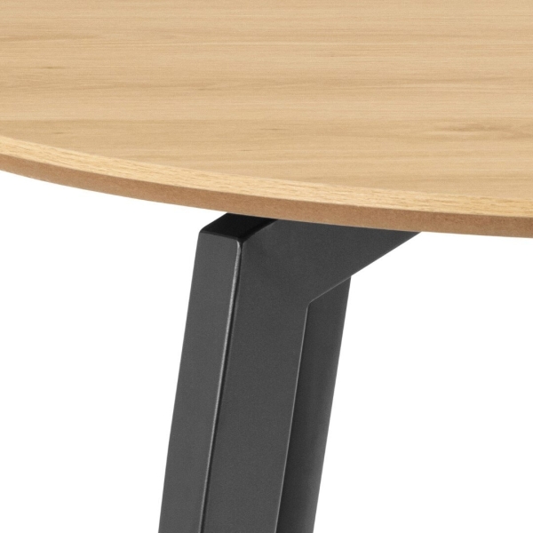 Stół Cadiz okrągły 120cm naturalny/czarny - ACTONA
