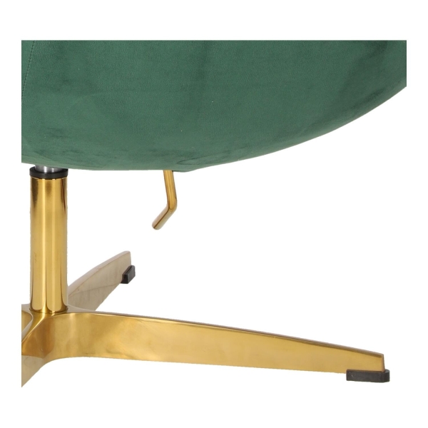 Fotel Jajo Velvet zielone/ złota podstawa - D2 DESIGN