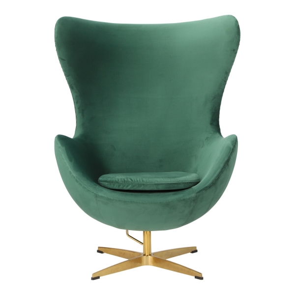Fotel Jajo Velvet zielone/ złota podstawa - D2 DESIGN