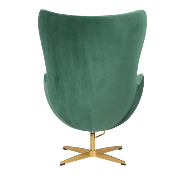 Fotel Jajo Velvet zielone/ złota podstawa - D2 DESIGN