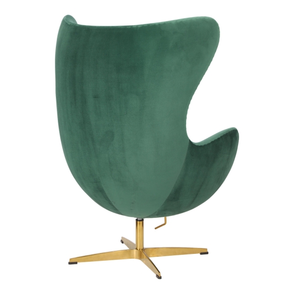 Fotel Jajo Velvet zielone/ złota podstawa - D2 DESIGN