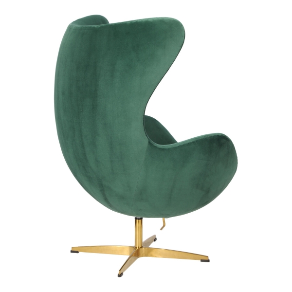 Fotel Jajo Velvet zielone/ złota podstawa - D2 DESIGN