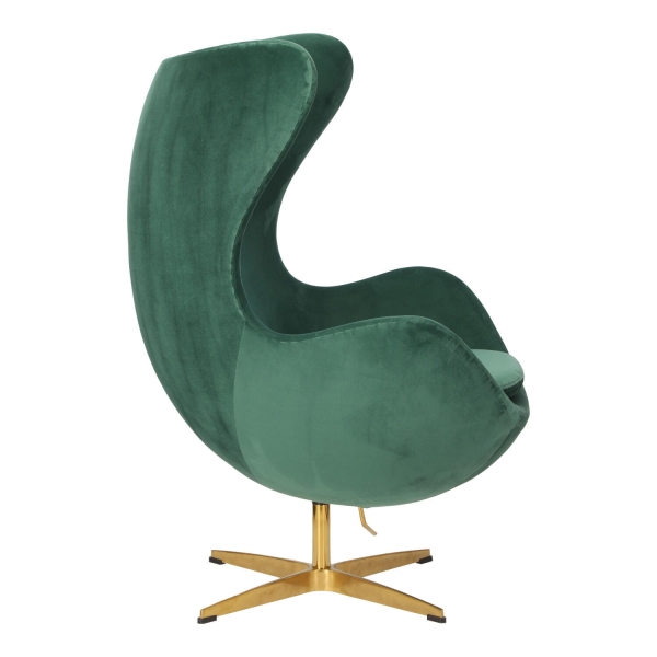 Fotel Jajo Velvet zielone/ złota podstawa - D2 DESIGN