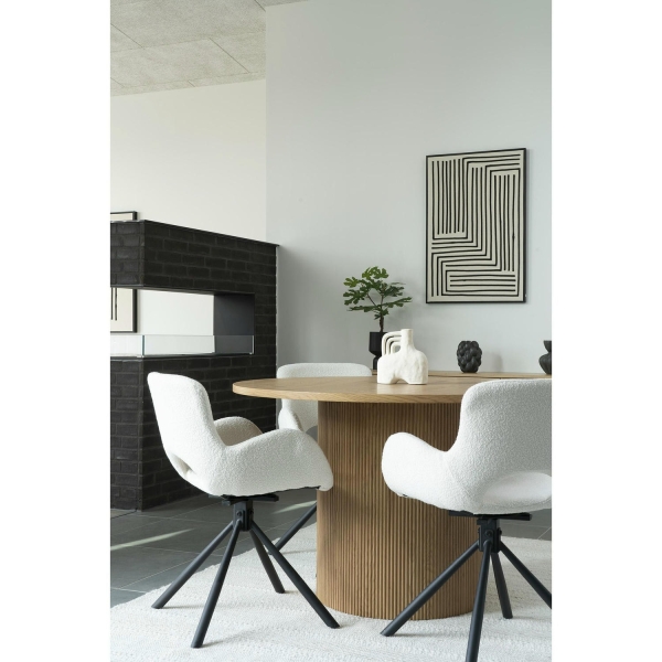 Krzesło Amorim obrotowe boucle beżowe/ czarne - House Nordic