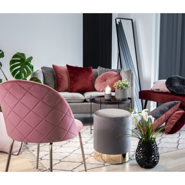 Krzesło Geneve różowe VIC/ złote - House Nordic