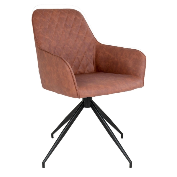 Krzesło Harbo obrotowe brązowe vintage PU/ czarne - House Nordic