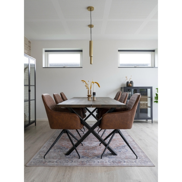 Krzesło Harbo obrotowe brązowe vintage PU/ czarne - House Nordic