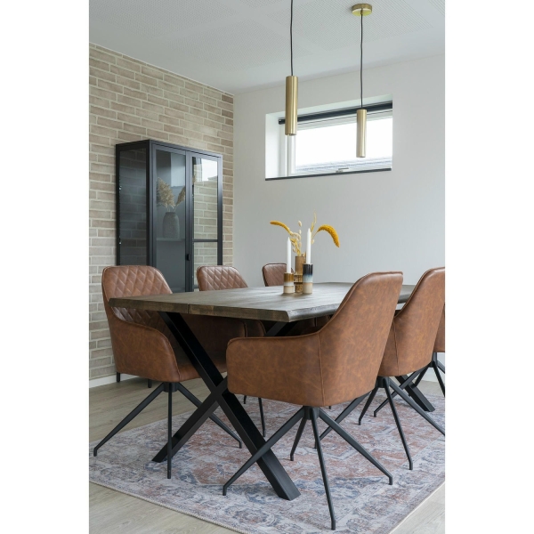 Krzesło Harbo obrotowe brązowe vintage PU/ czarne - House Nordic