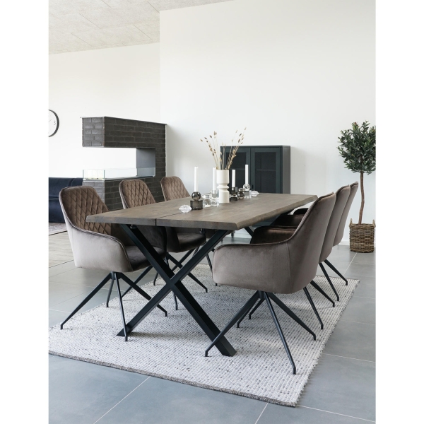 Krzesło Harbo obrotowe brązowe jasne VIC/ czarne - House Nordic
