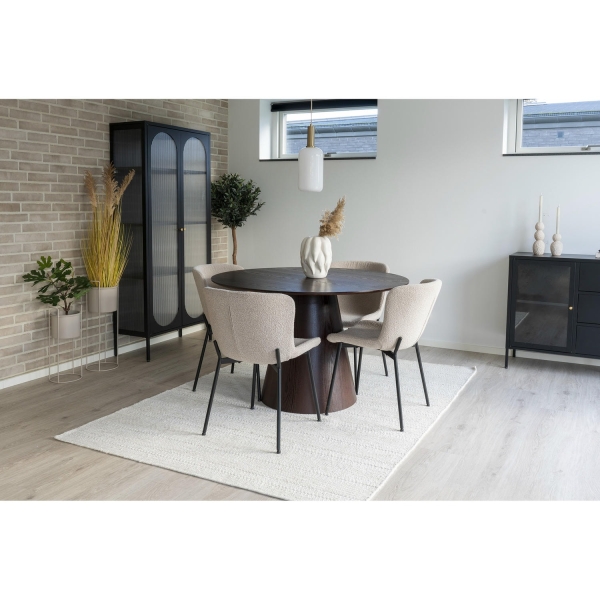 Krzesło Maceda boucle beżowe/ czarne - House Nordic