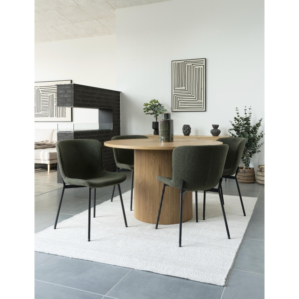 Krzesło Maceda boucle zielone ciemne/ czarne - House Nordic