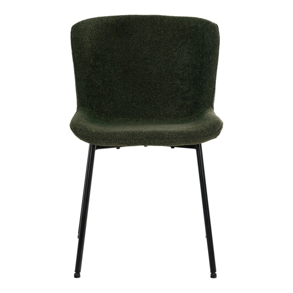 Krzesło Maceda boucle zielone ciemne/ czarne - House Nordic