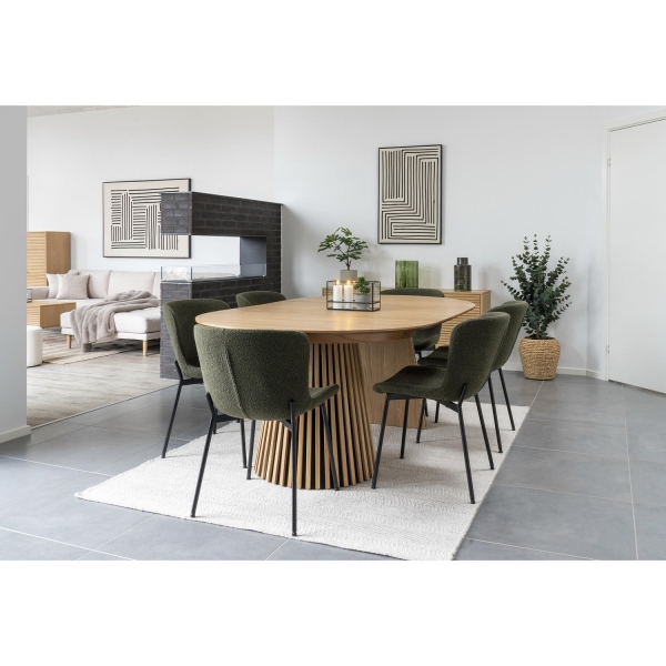 Krzesło Maceda boucle zielone ciemne/ czarne - House Nordic