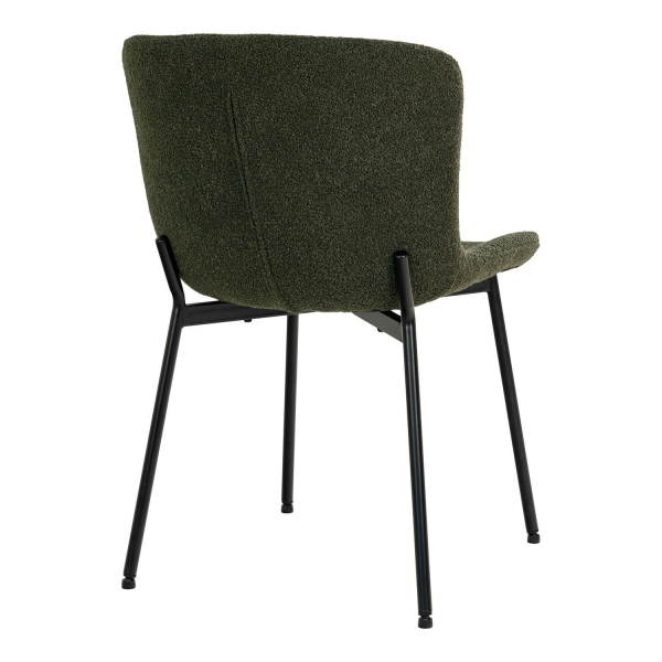 Krzesło Maceda boucle zielone ciemne/ czarne - House Nordic