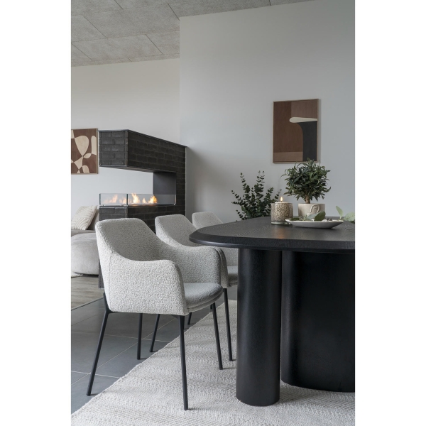 Krzesło Melilla boucle białe/ czarne - House Nordic
