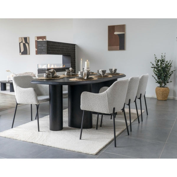 Krzesło Melilla boucle białe/ czarne - House Nordic