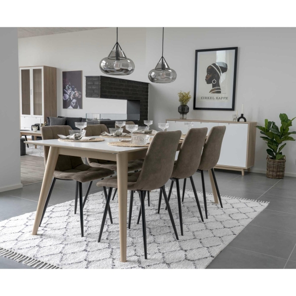 Krzesło Middelfart brązowe jasne/ czarne - House Nordic