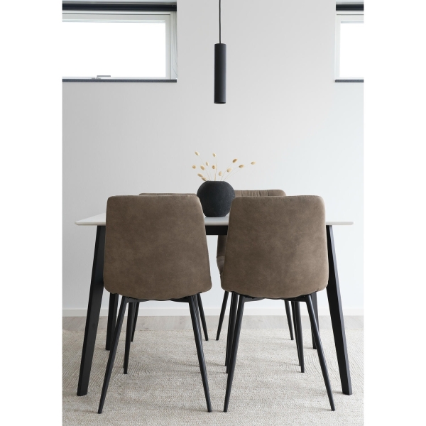 Krzesło Middelfart brązowe ciemne/ czarne - House Nordic