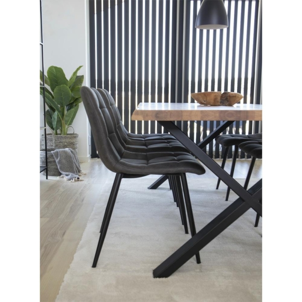 Krzesło Middelfart szare ciemne/ czarne - House Nordic