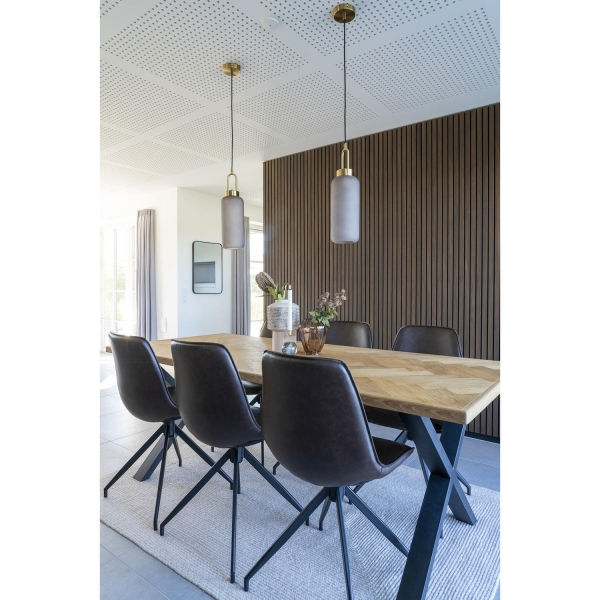 Krzesło Monaco obrotowe brązowe ciemne PU/ czarne - House Nordic