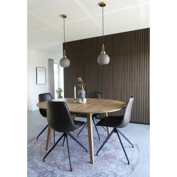 Krzesło Monaco obrotowe brązowe ciemne PU/ czarne - House Nordic