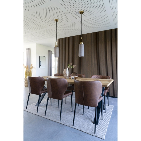Krzesło Pisa brązowe vintage PU/ czarne - House Nordic
