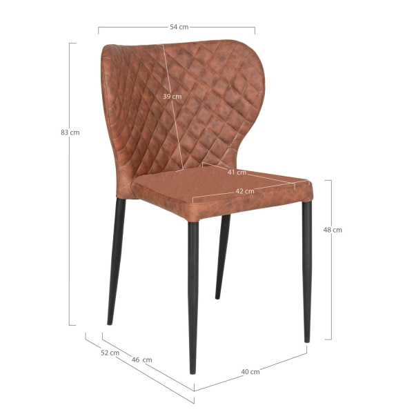 Krzesło Pisa brązowe vintage PU/ czarne - House Nordic