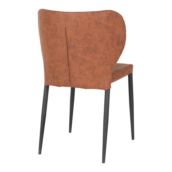 Krzesło Pisa brązowe vintage PU/ czarne - House Nordic