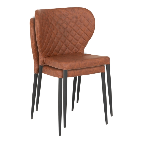 Krzesło Pisa brązowe vintage PU/ czarne - House Nordic