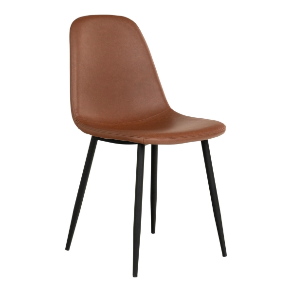 Krzesło Stockholm brązowe vintage PU/ czarne - House Nordic