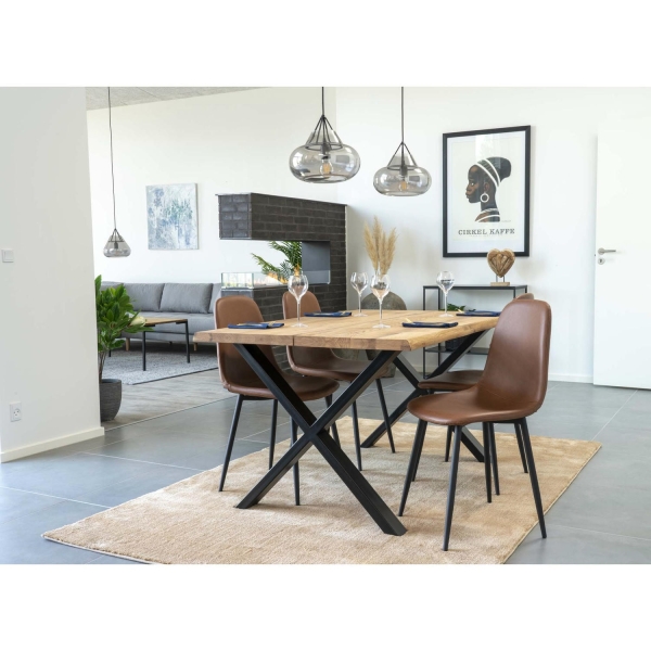 Krzesło Stockholm brązowe vintage PU/ czarne - House Nordic