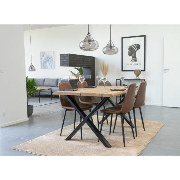 Krzesło Stockholm brązowe vintage PU/ czarne - House Nordic