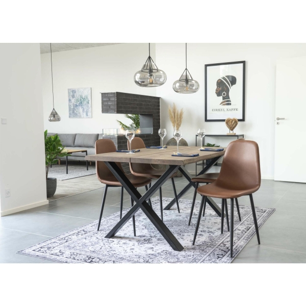 Krzesło Stockholm brązowe vintage PU/ czarne - House Nordic