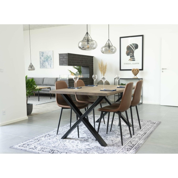 Krzesło Stockholm brązowe vintage PU/ czarne - House Nordic