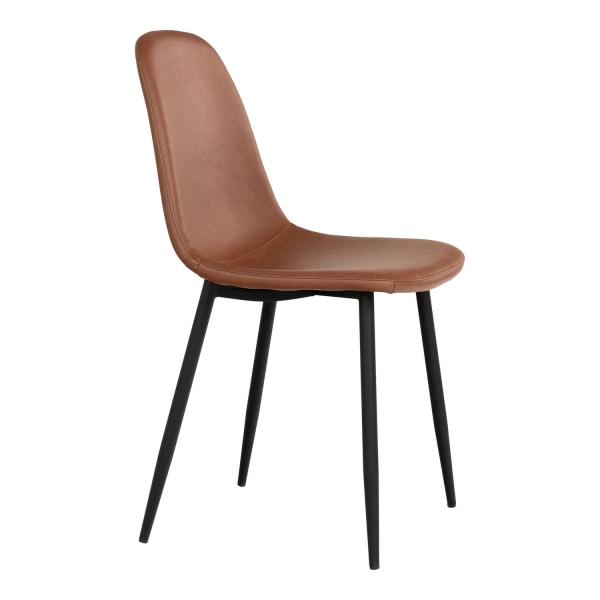 Krzesło Stockholm brązowe vintage PU/ czarne - House Nordic