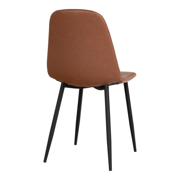 Krzesło Stockholm brązowe vintage PU/ czarne - House Nordic