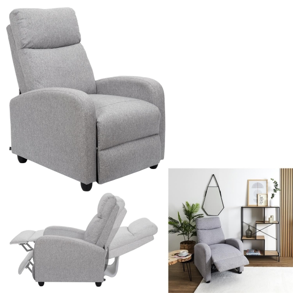 Fotel rozkładany Recliner Dream szary - Intesi