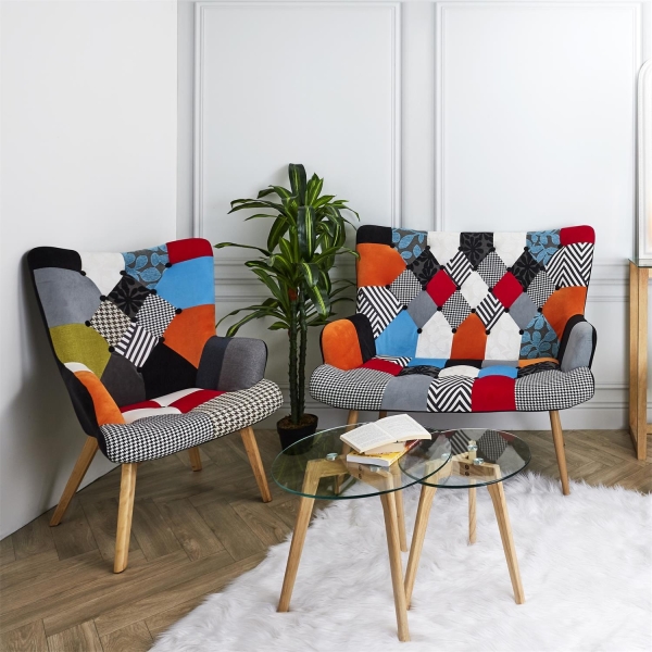 Fotel uszak Helsinki multikolor patchwork - Intesi