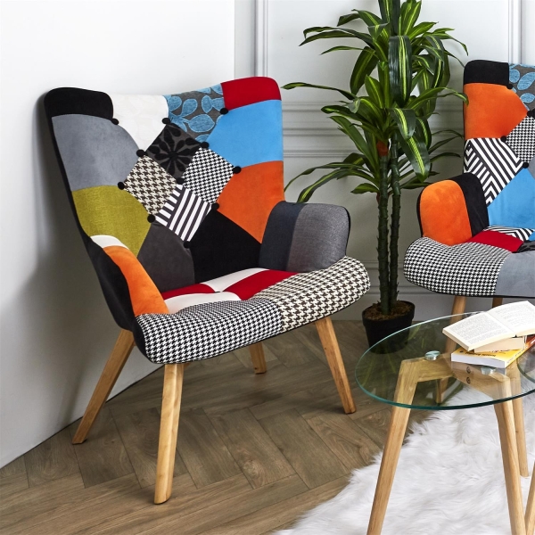 Fotel uszak Helsinki multikolor patchwork - Intesi