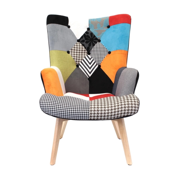 Fotel uszak Helsinki multikolor patchwork - Intesi