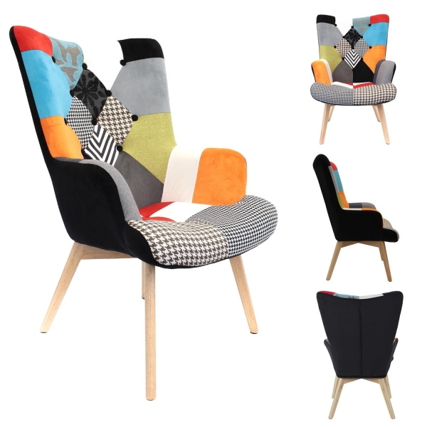 Fotel uszak Helsinki multikolor patchwork - Intesi