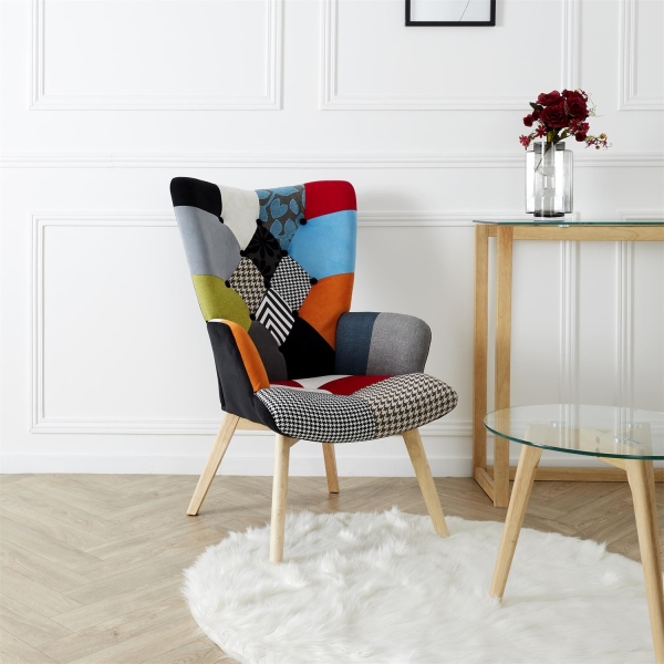 Fotel uszak Helsinki multikolor patchwork - Intesi