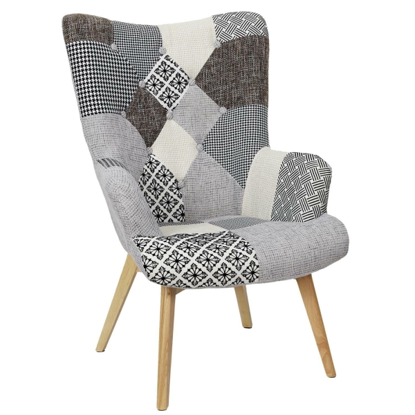 Fotel uszak Helsinki szary patchwork - Intesi